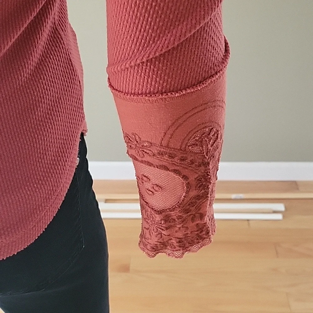 Free People Rare Lovely Lady Thermal Top